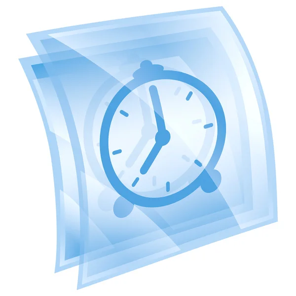 Zegar ikonę niebieskiego, na białym tle. — Zdjęcie stockowe