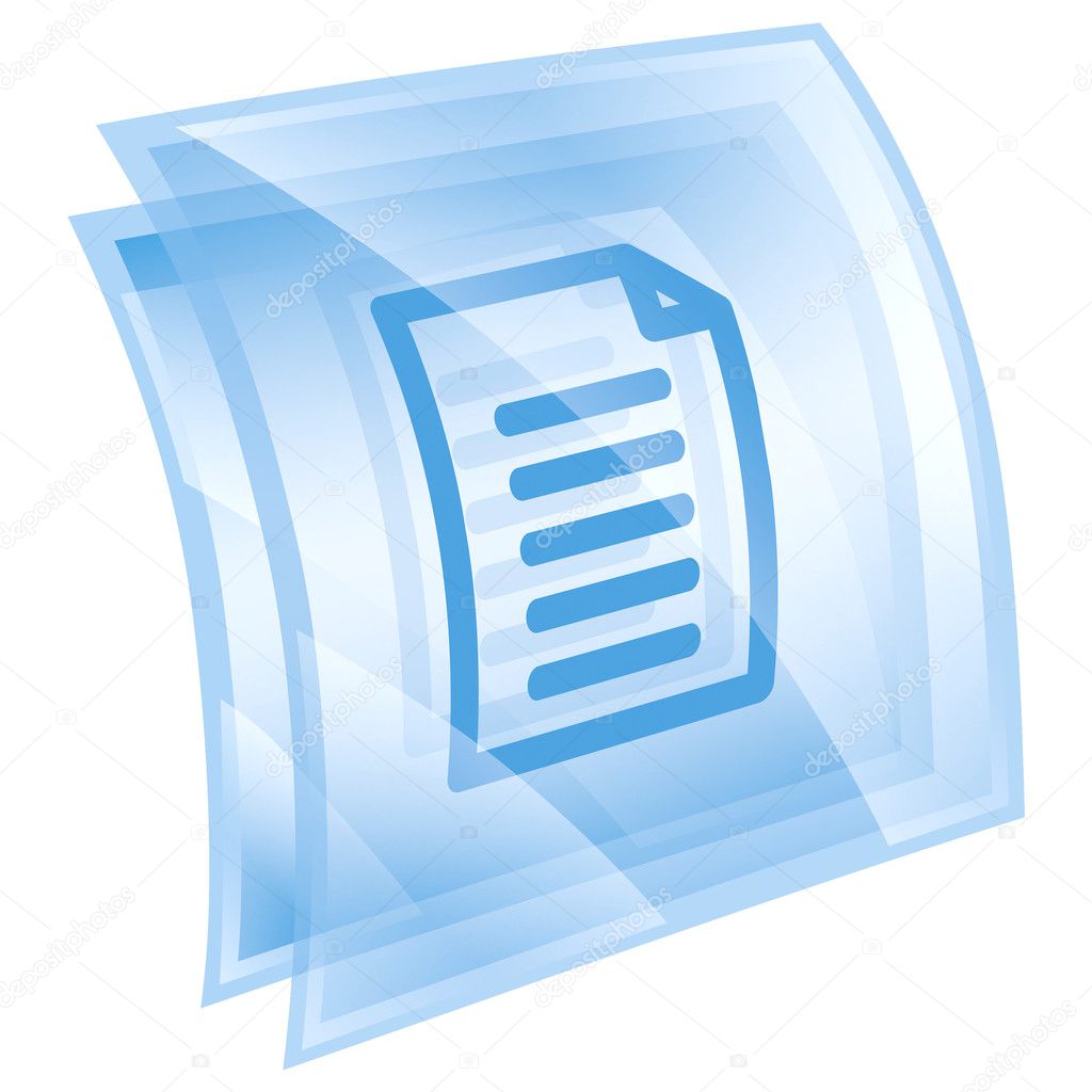 Document icon blue, isolated on white background