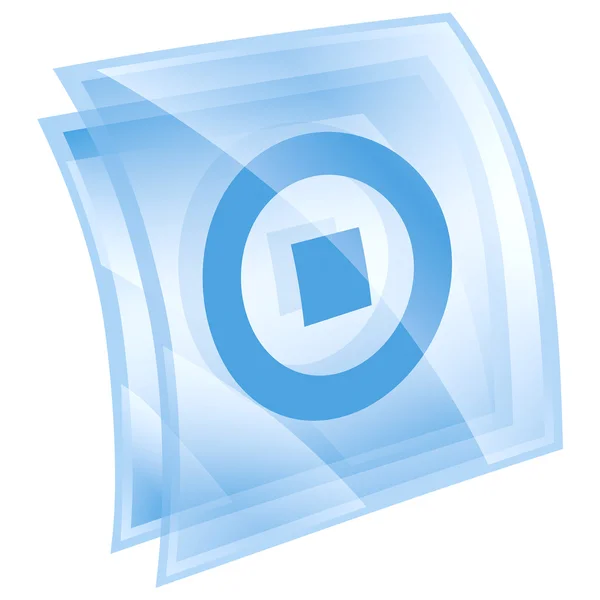 Stop-Symbol blau, isoliert auf weißem Hintergrund. — Stockfoto