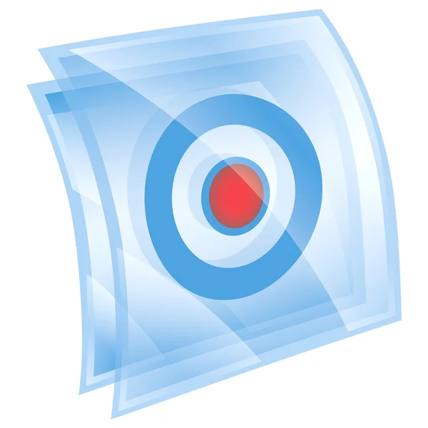 Plattensymbol blau, isoliert auf weißem Hintergrund. — Stockfoto