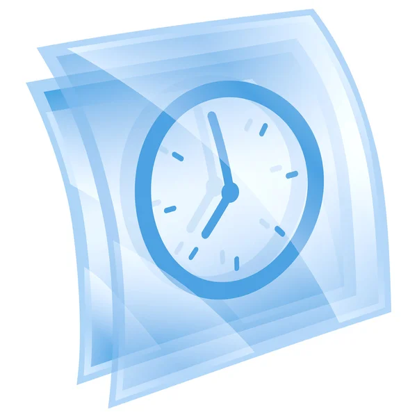 Icône de l'horloge bleu, isolé sur fond blanc . — Photo