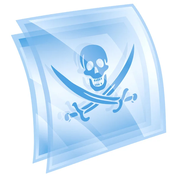 Пиратская икона синего цвета, изолированная на белом фоне . — стоковое фото