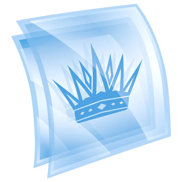 Корона значок синий, изолированный на белом фоне . — стоковое фото