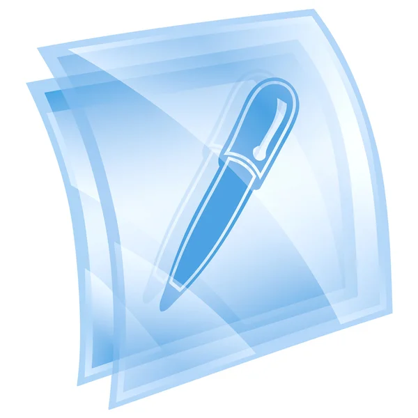 Icono de la pluma azul, aislado sobre fondo blanco —  Fotos de Stock