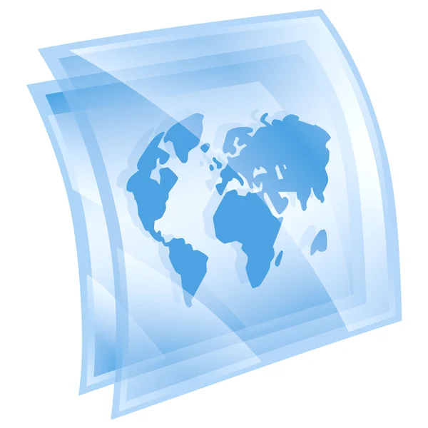Világ ikon kék, elszigetelt fehér background — Stock Fotó