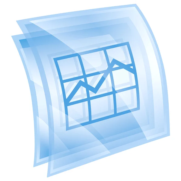Grafen ikonen blå, isolerad på vit bakgrund. — Stockfoto