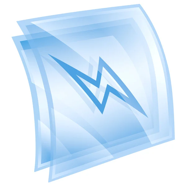 Blitz-Symbol blau, isoliert auf weißem Hintergrund. — Stockfoto