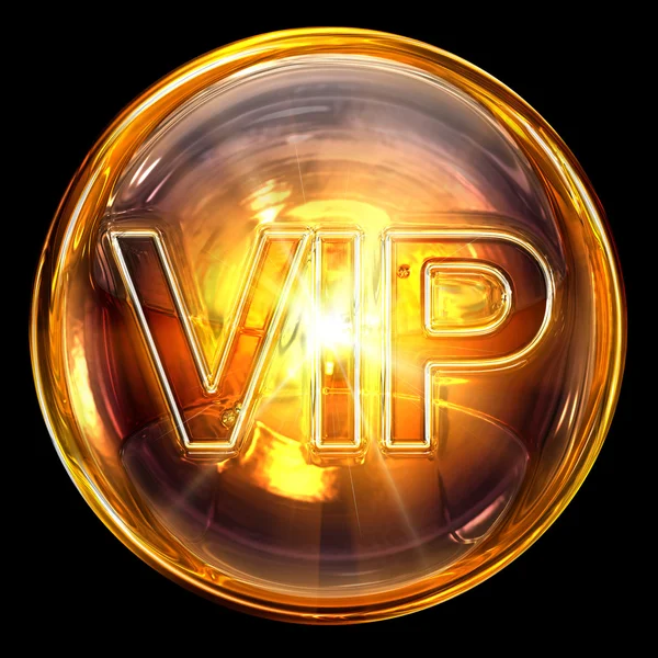 Vip icon fire, isolated on black background — Stock Photo, Image