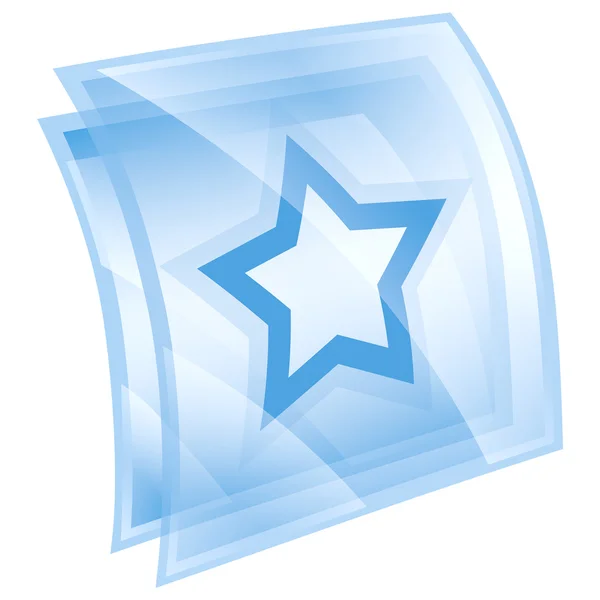 Ícone estrela azul quadrado, isolado no fundo branco . — Fotografia de Stock