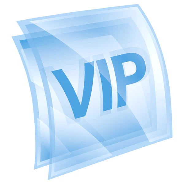 VIP ikona niebieski kwadrat, na białym tle na białym tle. — Zdjęcie stockowe