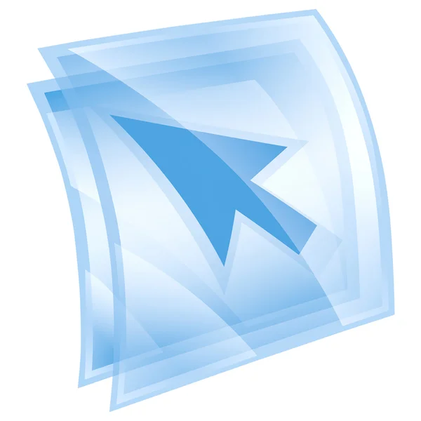 Icono del cursor azul cuadrado, aislado sobre fondo blanco — Foto de Stock