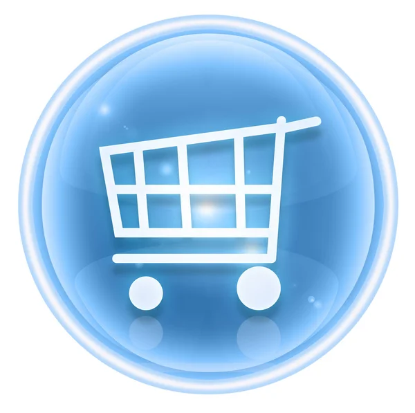 Shopping cart icon ice, isolated on white background. — Stockfoto