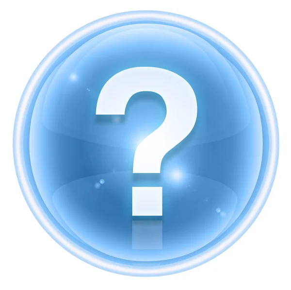 Question symbol icon ice, isolated on white background — Stock Photo, Image