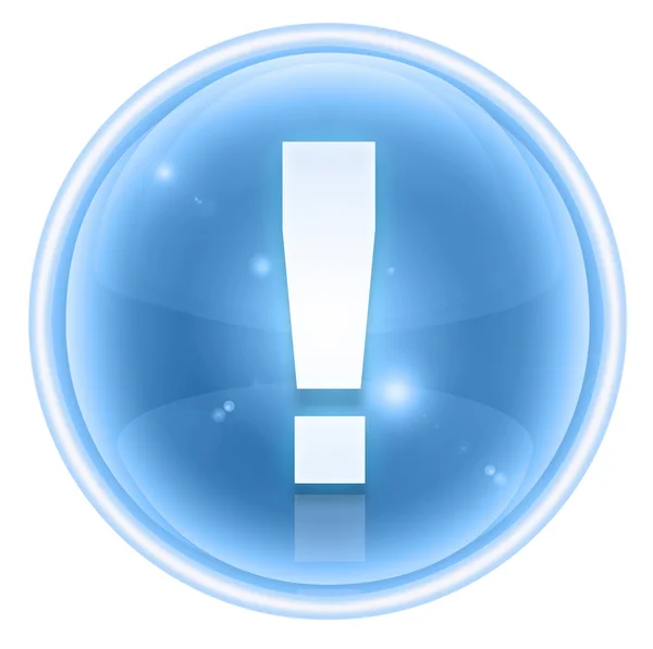 Exclamation symbol icon ice, isolated on white background — Stock Photo, Image