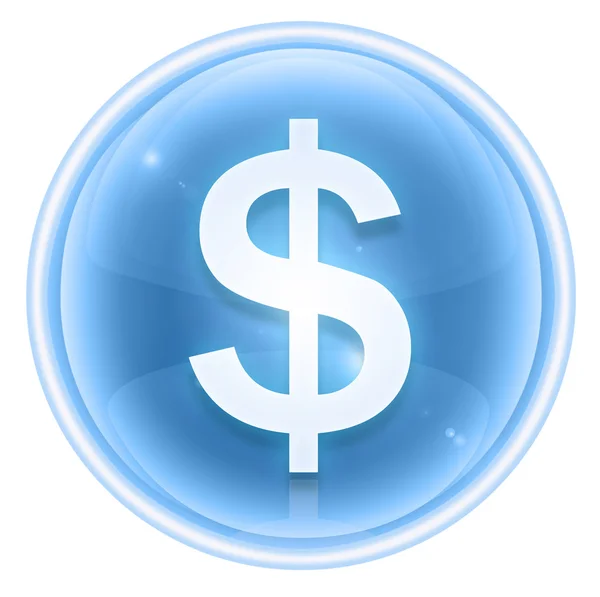Dollar-Ikone Eis, isoliert auf weißem Hintergrund — Stockfoto