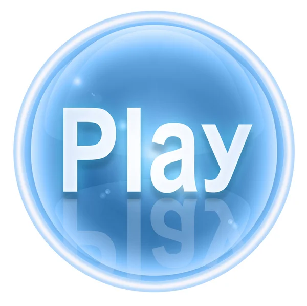 Play ikon jég, elszigetelt fehér background — Stock Fotó