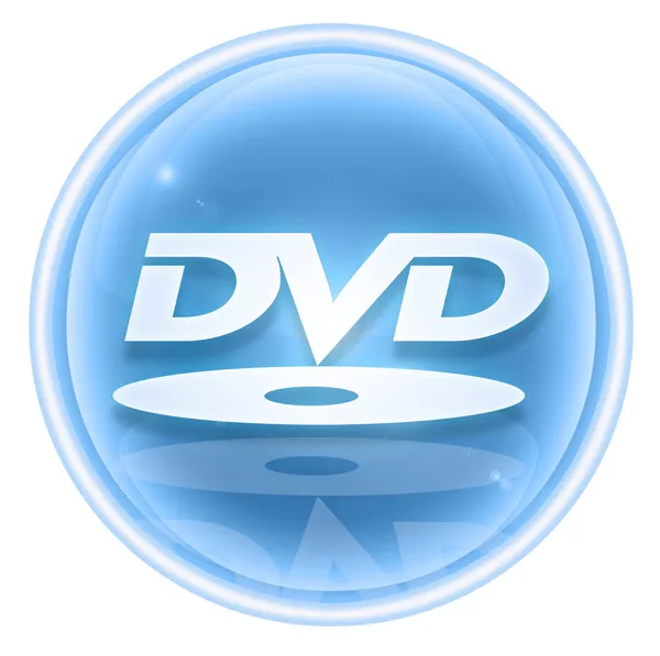 DVD иконка льда, изолированные на белом фоне . — стоковое фото