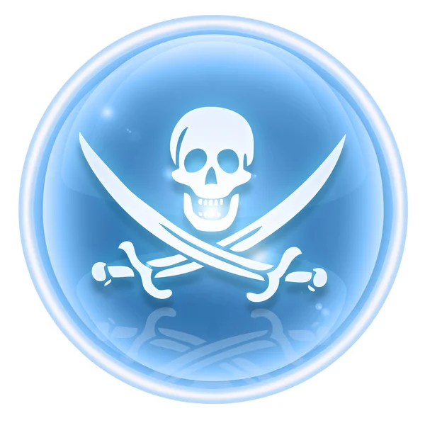 Pirat ikona lód, na białym tle. — Zdjęcie stockowe