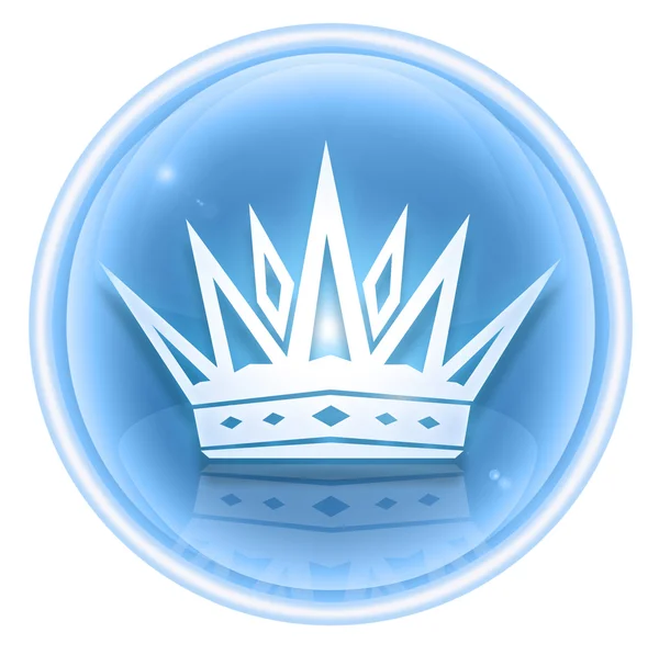 Crown icon ice, isolated on white background. — Stock Photo, Image