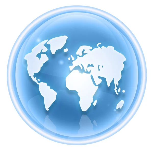 Wereld pictogram ijs, geïsoleerd op witte achtergrond. — Stockfoto