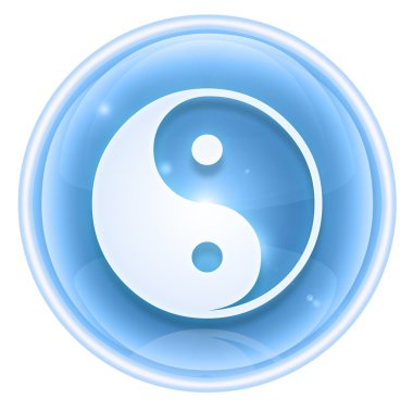 yin yang sembolü simgesi buz, beyaz zemin üzerine izole.