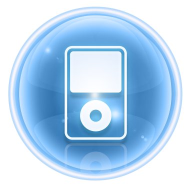mp3 player buz, beyaz zemin üzerine izole