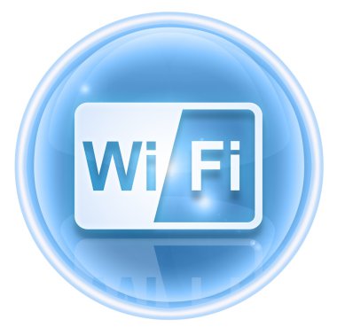 WI-FI icon ice, isolated on white background clipart