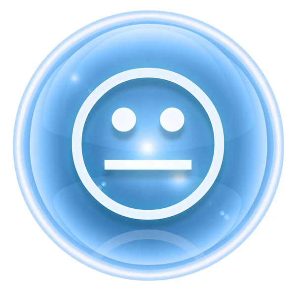 Smiley ícone de gelo, isolado no fundo branco . — Fotografia de Stock