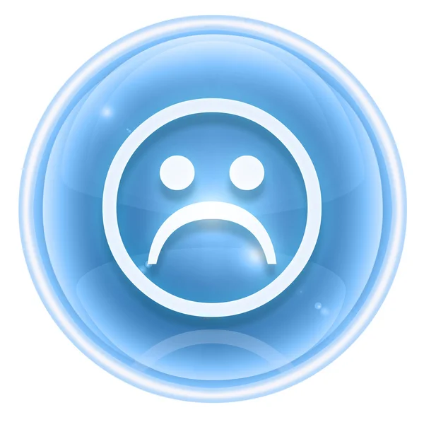 Smiley icon dissatisfied ice, isolated on white background. — Stock Photo, Image