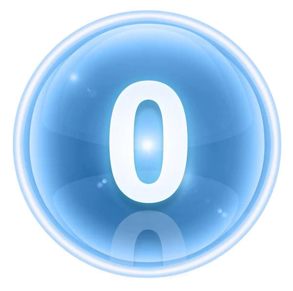 Number null icon ice, isolated on white background — Stock Photo, Image