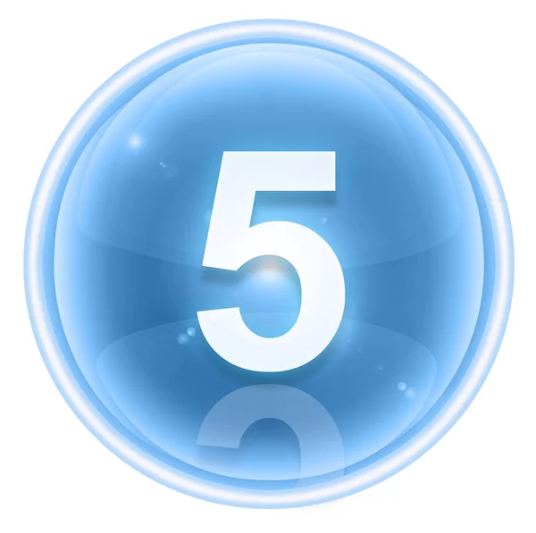 Numero viisi ikoni jää, eristetty valkoisella pohjalla — kuvapankkivalokuva