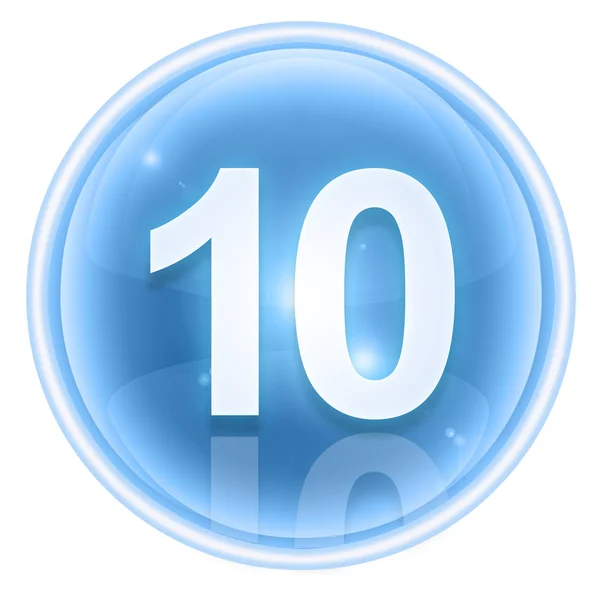 Number ten icon ice, isolated on white background — Stock Photo, Image