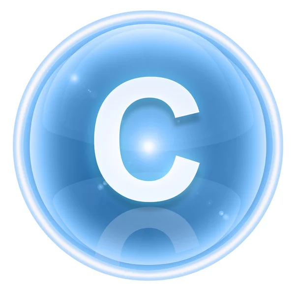 Icono de fuente Ice. Letra C, aislada sobre fondo blanco —  Fotos de Stock