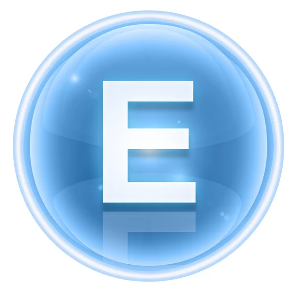 Icono de fuente Ice. Letra E, aislada sobre fondo blanco —  Fotos de Stock