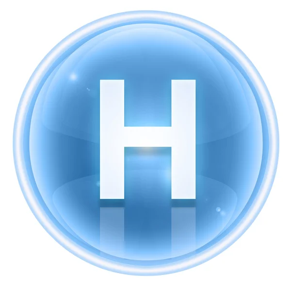 Eisschriftsymbol. Buchstabe h, isoliert auf weißem Hintergrund — Stockfoto