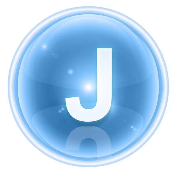 Ijs lettertype pictogram. brief j, geïsoleerd op witte achtergrond — Stockfoto