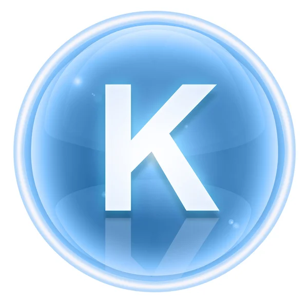 Значок шрифта льда. Буква K, изолированная на белом фоне — стоковое фото
