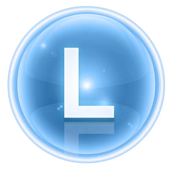 stock image Ice font icon. Letter L, isolated on white background