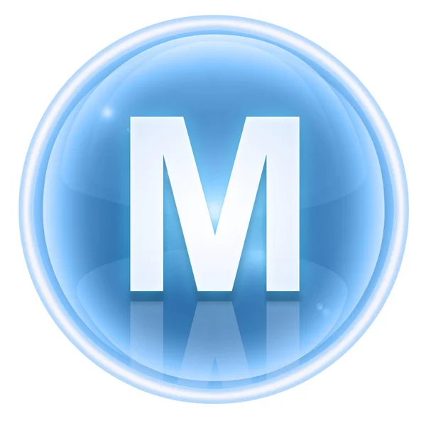 Ice font icon. Letter M, isolated on white background — Stock Photo, Image