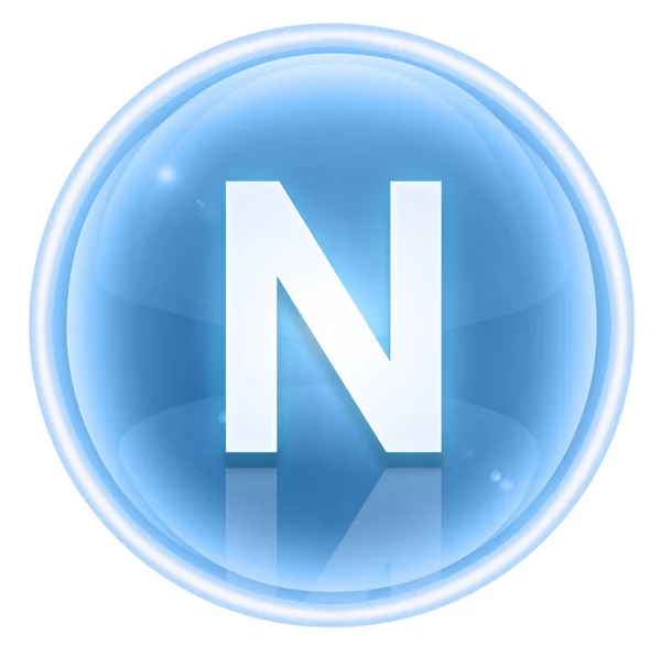 Eisschriftsymbol. Buchstabe n, isoliert auf weißem Hintergrund — Stockfoto