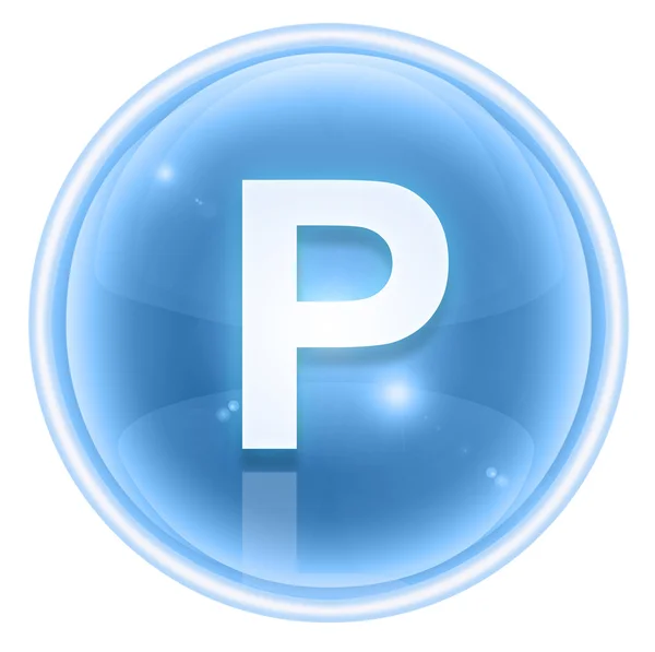 Eisschriftsymbol. Buchstabe p isoliert auf weißem Hintergrund — Stockfoto