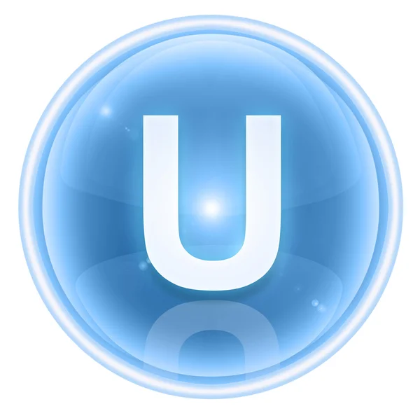 Ikona lód. litera u, na białym tle — Zdjęcie stockowe