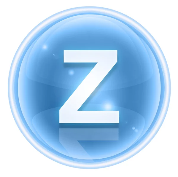 Icona del carattere ghiaccio. Lettera Z, isolata su sfondo bianco — Foto Stock