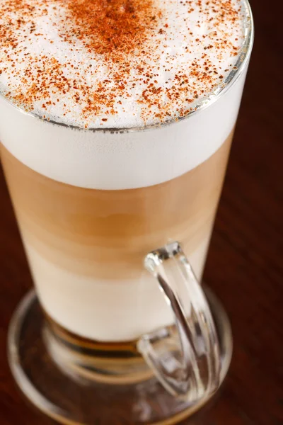 Latte káva ve skle — Stock fotografie