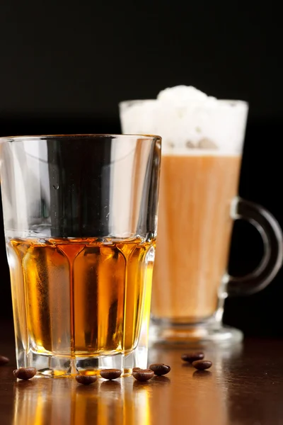 Irish coffee with whiskey — Stock Photo, Image