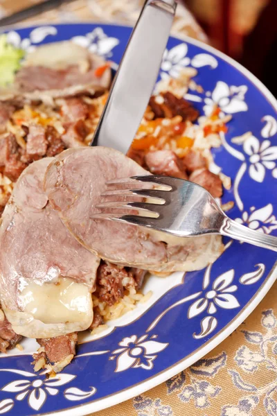 乌兹别克国家菜-与马肉肉 — 图库照片
