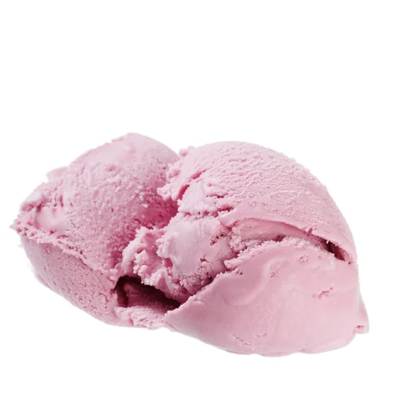 Colher de gelado de morango — Fotografia de Stock