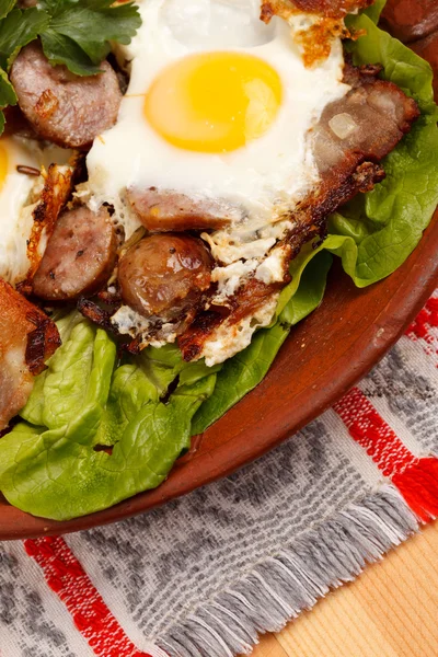 아침 식사 계란과 소시지 — 스톡 사진