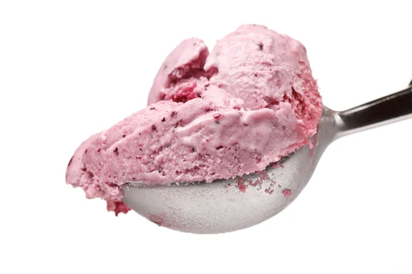 숟가락에 아이스크림 — 스톡 사진