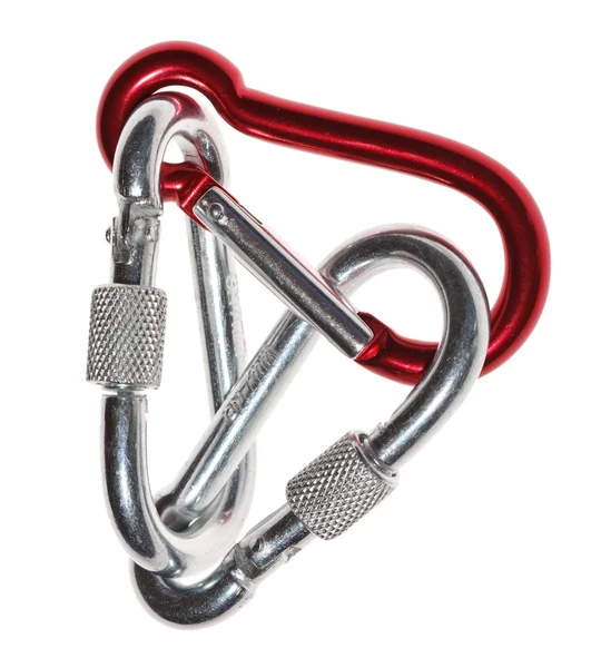 Carabiner isolated over white — Stock Photo, Image